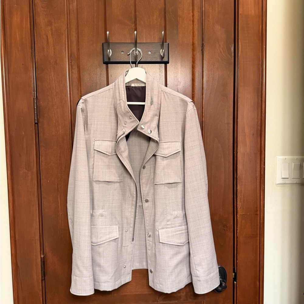 Suitsupply Men's Light Gray/Taupe Field Jacket - Neutral Casual. Size US40R (L)
